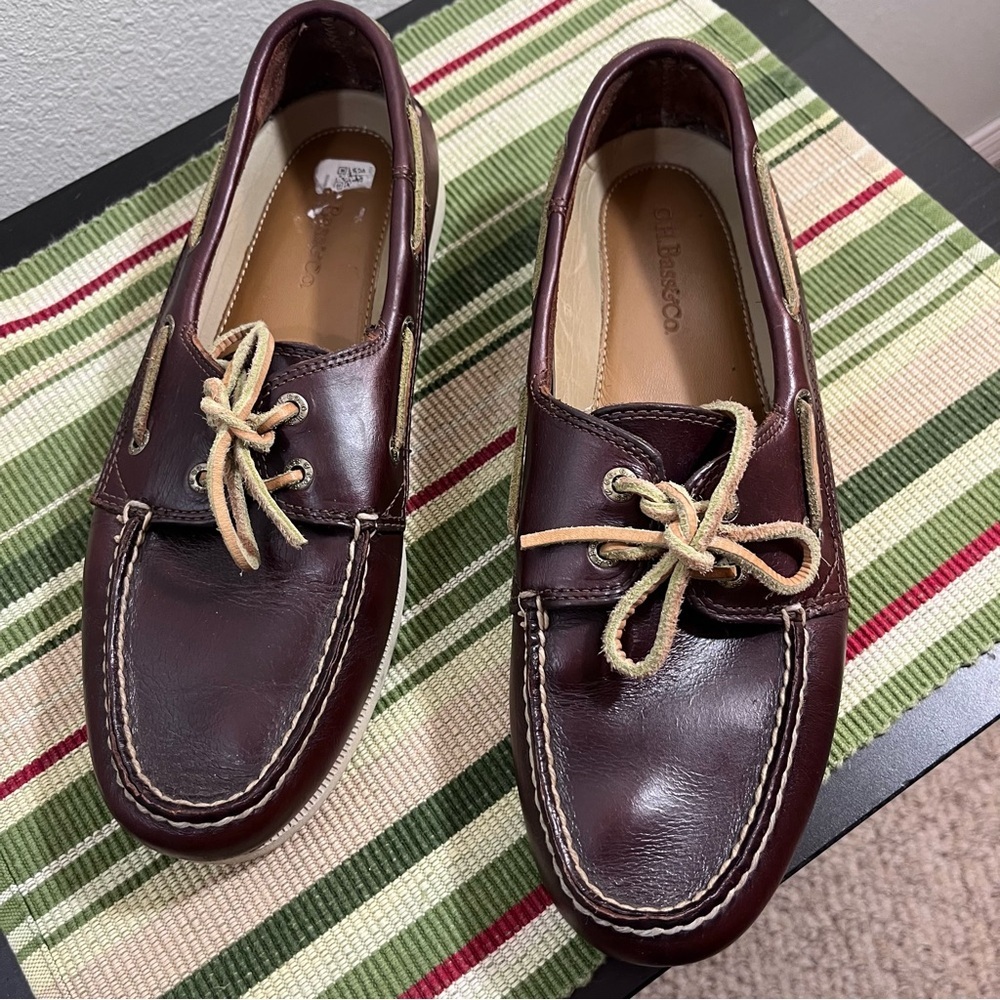 G.H. Bass & Co. Hampton Core 2 Leather Boat Shoes Men’s 9.5M Dark Brown dockside - Picture 2 of 10